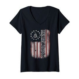 Womens Betsy Ross Gadsden We The People Flag T-shirt V-Neck T-Shirt