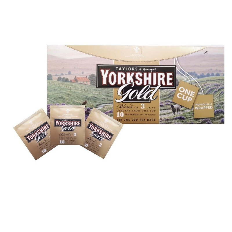 Yorkshire Gold Tea Individually Wrapped Tagged Enveloped One Cup Tea