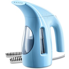 HiLIFE Steamer for Clothes, Portable Handheld Design, 240ml Big Capacity, 700W, Strong Penetrating Steam, Removes Wrinkle, for Home, Office and Travel(ONLY FOR 120V)(Sky Blue)