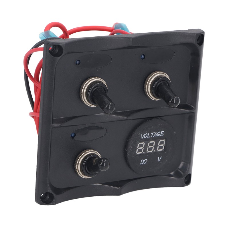 Rocker Switch Panel 3 Gang LED Waterproof DC12V‑24V with Display