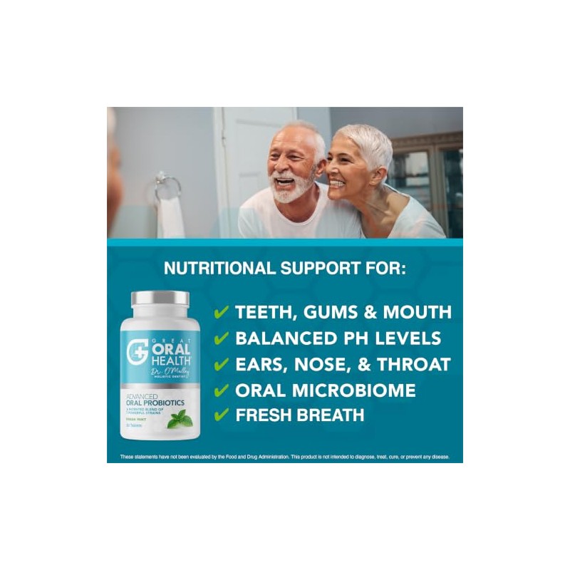 Great Oral Health Advanced Probiotics Tabletas Menta Fresca Mezcla Patente
