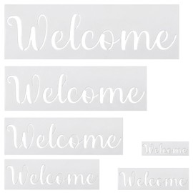 6 Pcs Welcome Stencils for Painting on Wood Doormat