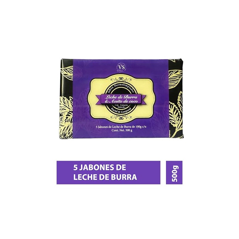 Jabón Facial, Pack de 5, Leche de Burra y Aceite