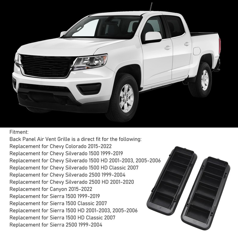 Air Vent Relief Grille,2pcs Back Panel Air Vent Relief Grille