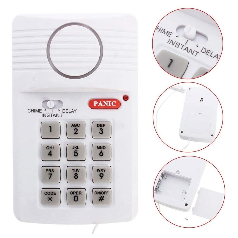 Loud Wireless Door Alarm Security Pin Panic Keypad for Home