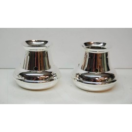 PAIR OF SILVER PLATED - 1 1/2" BOVE CANDLE FOLLOWERS TOPPERS BURNERS CHASERS