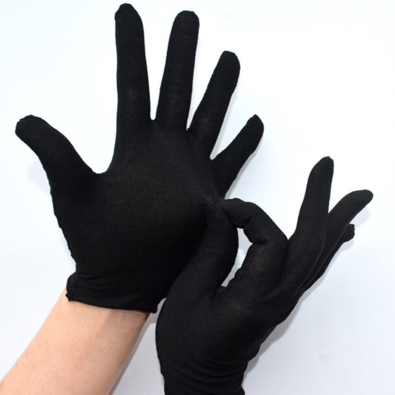 Ipetboom 12 Pairs Cotton Work Gloves Coin Gloves Jewelry Inspection