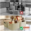 Soddeph 4 Packs Plastic Storage Bins with Bamboo Lids,Stackable Storage