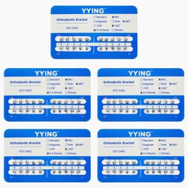 YYING 5 Packs Orthodontic Metal Brackets Dental Braces Mini MBT Slot.022 with Hooks 3-4-5