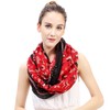 Lina & Lily Women's Loop Scarf with Christmas Pattern, red