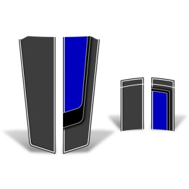 Car-Gear Hood & Trunk Race Stripes Graphic Decals for Chevy Camaro 10-15 BLUE BLK
