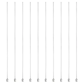 PATIKIL 14Ga x 12 Inch Stainless Steel Dispensing Needle Tips, 10Pcs Metal Glue Needle Tube Blunt Tips Luer Lock for Thick Glue Ink Lab, Silver