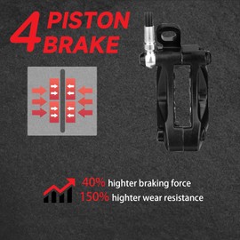 kimjncoy Hydraulic Brake for Bike，4-Pistons Hydraulic Brake Set,Hydraulic Brake Cut Off,Power Off Hydraulic Brake,2-pin Cut Off Brake for Bike,Scooter and Motorcycle