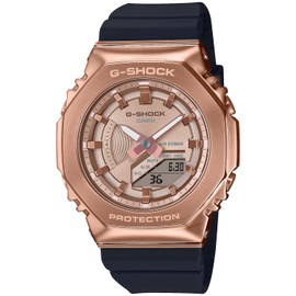 Casio GM-S2100 GM-S2100 Wristwatch, Mid-Size Model, Metal Cover, black / pink gold, watch