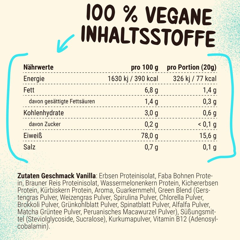 Powerstar Vegan Protein 500 g, Vegan Protein Powder without Soy,