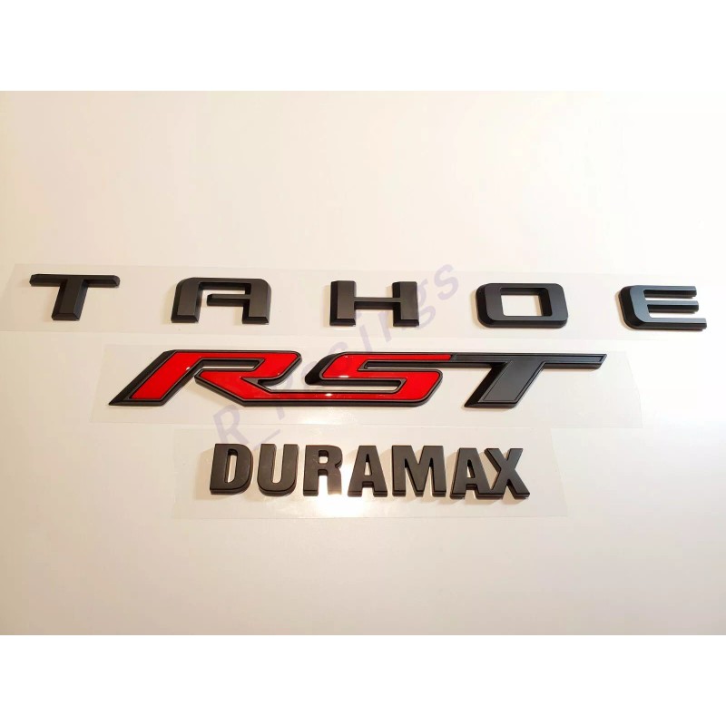GM Auto 3PCS KIT Matte Black Rear Tahoe Duramax Red