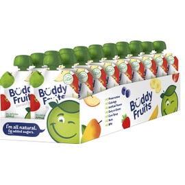 Buddy Fruits Snacks To Go Orchard Blend Unsweetened Applesauce 3.2oz Pouch (18pk) Gluten-Nut-Dairy-Preservatives-BPA Free, Non GMO, Kosher