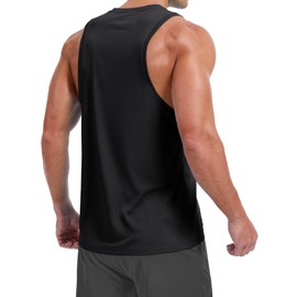 MAGCOMSEN Men's Tank Top Sleeveless Bodybuilding Muscle Shirts Gym Workout Tanks Shirt Moisture Wicking Lightweight Cut Off T Shirt Black XL