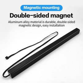 YAODHAOD 30 cm ARGB Double-Sided LED Strip Magnetic Suction 5V 3-Pin Addressable 16 Million Colours for ASUS AURA/MSI Mystic Light and Other Computer Case Light Strips