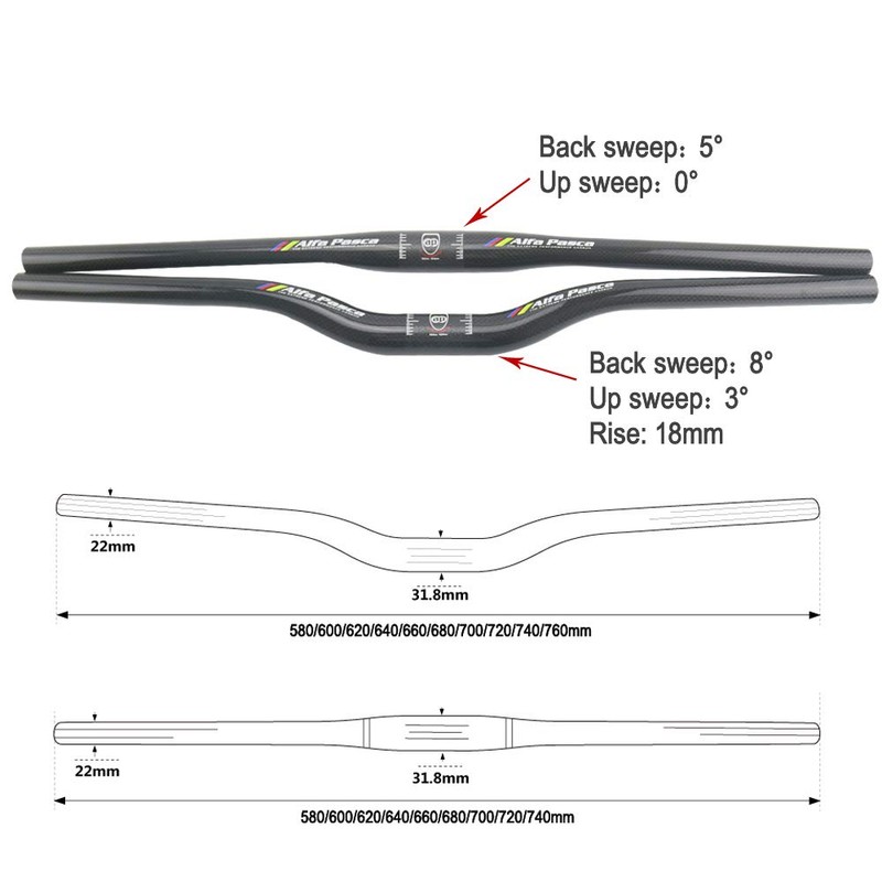 downhill mountain bike bars,MTB Carbon Handlebars Mountain Bike Handlebars carbon