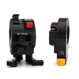 Motorcycle Switch 7/8” 22mm Horn Button Turn Signal Light Start Handlebar Choke Five-Function Switch Assembly for ATV Motorcycle Replacement Parts