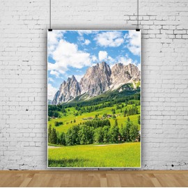 Renaiss 3x5ft Alps Mountains Backdrop for Photoshoot Portrait European Nature Scenery Swiss Landscape Photography Background Outdoor Event Wedding Birthday Party Decors Photo Studio Props Wallpaper