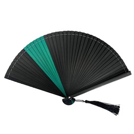 ffscafscn Hand Fan for Vintage Japanese Bamboo Silk Elegant for Dance Music Festival Wedding Church Decoration Party (Multicoloured, Medium)