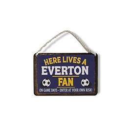 Metal Tin Sign - Everton Football Soccer Sports - Wall Plaque Retro Vintage 18X12 Cm Decorative Sign - For Bar Pub Dining Room Kitchen Bedroom Office Garage - Funny Stylish Gift
