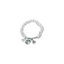Uno de 50 ECLIPSE Stretch Bracelet, Sterling Silver-Plated with Blue Faceted Crystals