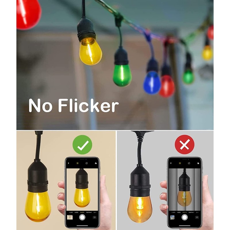 Minsily 15 Pack S14 LED Bulbs Green Christmas Led Replacement