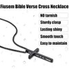 Inspirational Bible Verse Cross Necklace for Men - Stainless Steel