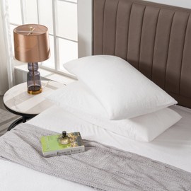 Premium Waterproof Pillow Protectors - Standard Size 20''x28''   Set of 2   - Zippered Pillow Cover Made with Soft Terry Cotton Fabric - Hypoallergenic and Dust Proof