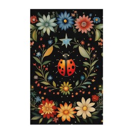 LedBack Recliner Headrest Cover Dining Chair Slipcovers Recliner Headrest Protector Slipcovers for Couches and Sofas Ladybug Flowers Dining Chair Cover, Easy to Clean