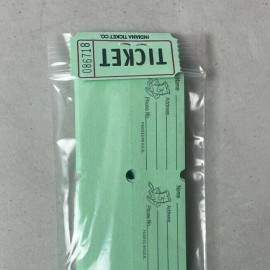ITC 100 Double Stub Raffle Tickets 50/50 Split the Pot Packaged as Pictured - Green