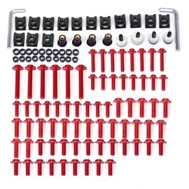 CNC Aluminum Universal Billet Complete Motorcycle Windscreen Fairing Bolts Kit Fastener Clip Bodywork Screws Nut For CR125R CR250R CR500R CRF450 CRF250 Red
