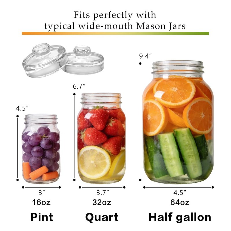 Glass Fermentation Weights for Wide Mouth Mason Jars, 9 Pack