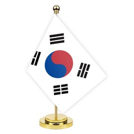Korea Desk Flag,12 inch Tall Small Korean Indoor Banner,Tiny Printing Decor For Office Home Table
