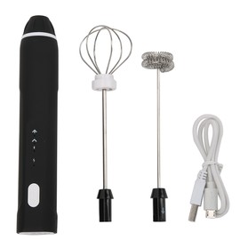 Handheld Mini Coffee Milk Frother Electric Milk Shaker Egg Beater Coffee Blender USB ChargingBlack