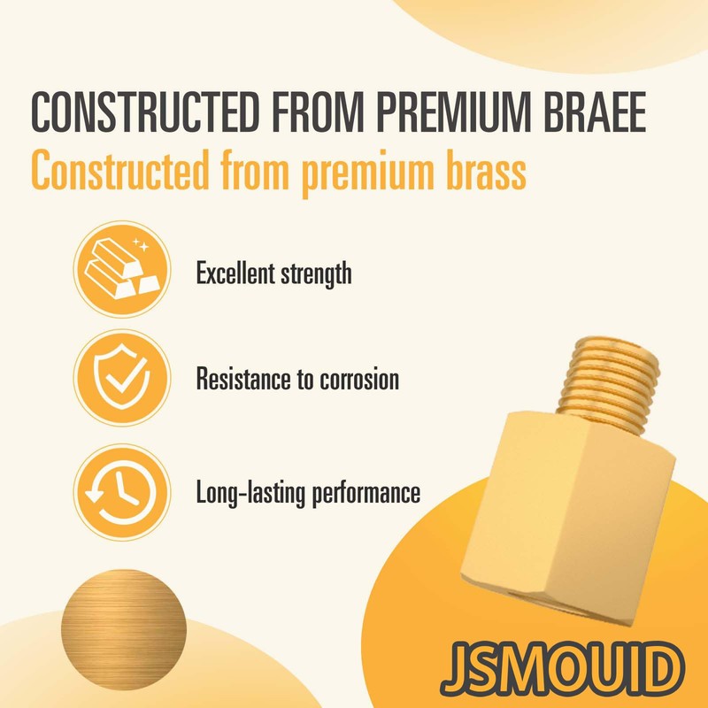 JSMOUID 1/2 Inch Male x 1/2'' Female NPT Brass Pipe