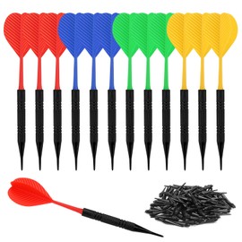 Accmor 12 Pcs Soft Tip Darts, Bar Dart, Plastic Tip Darts Set, Attach Extra 100 Black 2BA Replacement Tips, Soft Tip Darts for Electronic/Plastic Dartboard