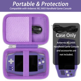 khanka Hard Travel Case Replacement for Anbernic RG34XX Handheld Game Console,Case Only. (Purple)