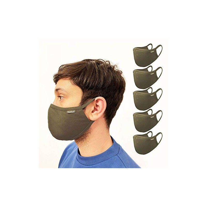 Maskari Maskari Khaki Green Reusable Face Mask | Washable |