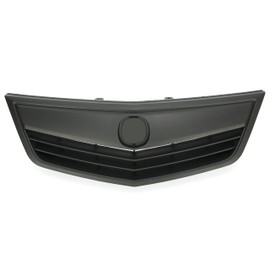 KUAFU Front 3-IN-1 Whole Grille Kit Compatible with 2011-2014 Acura TSX Bumper Upper Grill w/Molding Black Replacement for 71121TL2A51 75700TL2A00 AC1200115