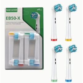 Replacement Brush Heads for Oral-B Braun Electric Toothbrush, Twist Action, EB50-X - Pack of 8