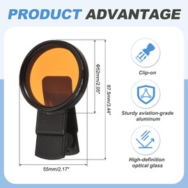 PATIKIL 52mm Smartphone Camera Lens, Clip-on Full Color Filter Circular Polarized Lens for Most Smartphones and DSLR Cameras, Orange