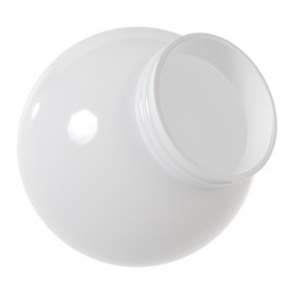 KastLite 6" White Acrylic Globe Lens with 3.14" Screw Neck - USA Made Outdoor Lamp Post Globe Light Fixture Cover Replacement - Round Plastic Lighting Diffuser Shade for Exposed Bulb Pole Lights