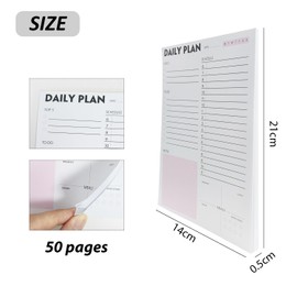 1 Planning Pad, To-Do List Book, Daily Food Diary, 50 Undated Tear-Off Papers (210 * 140mm).