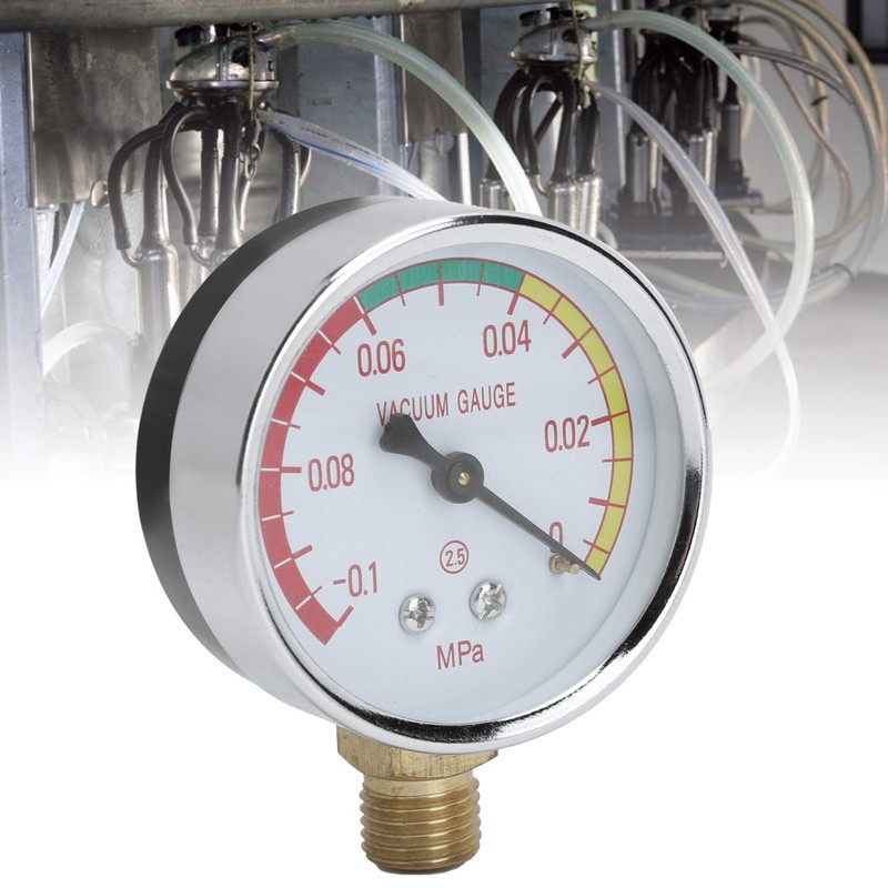 EVTSCAN Vacuum Regulator Gauge, G1/4 Male Thread Milker Vacuum Regulator