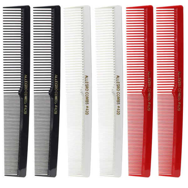 Allegro Combs 420 Barber Comb Set for Hair Cutting and