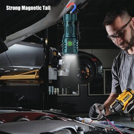 Taschenlampe kleine aufladbar LED Extrem Hell 6000 Lumen, TYPE-C aufladbar 4* Starke Lampenperlen Mini Torch mit 8 Lichtmodi und Langer Betriebsdauer Wasserdicht, für Camping Wandern Outdoor Notfälle